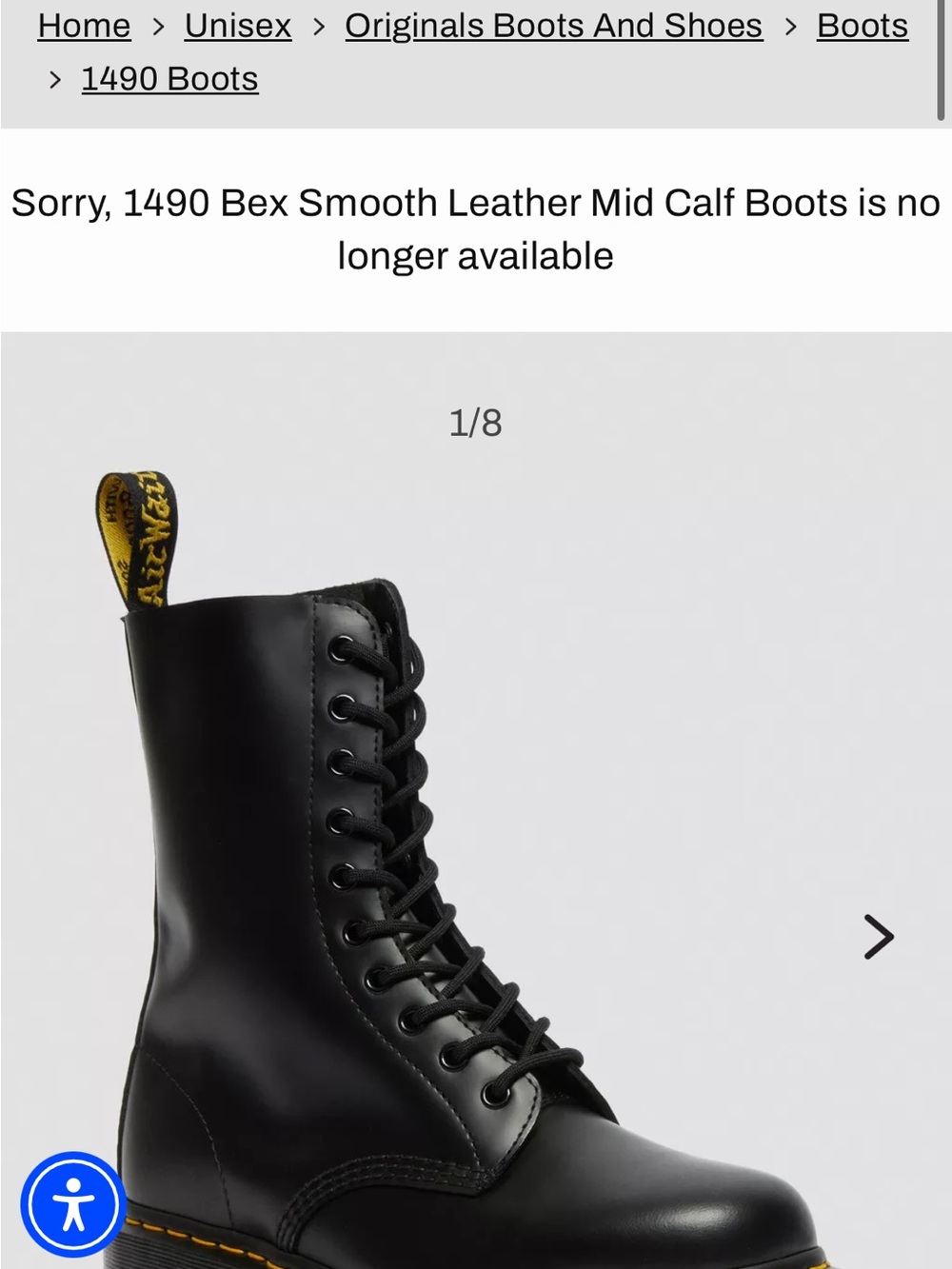 Dr. Martens Black Smooth Leather 10-Eye Lace-Up Boots